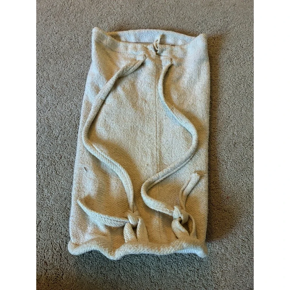 Hard Rock Cafe Cancun Drawstring Mini Backpack Burlap RARE FIND Beige 11x7